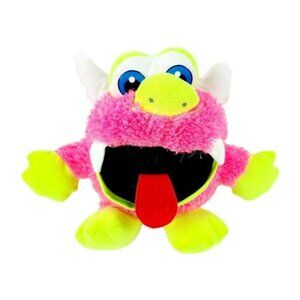 Classic Toy Co Monster 11 in Plush Fangs Horns Tongue Pink Green Stuffed Animal